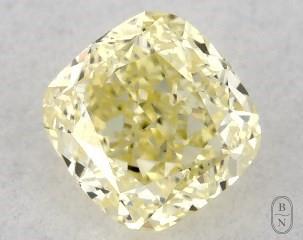 This cushion modified cut 0.33 carat Fancy Yellow color vvs1 clarity has a diamond grading report from GIA